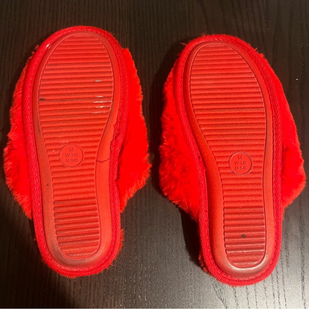 Target Red Fuzzy Slippers - Picture 2 of 3